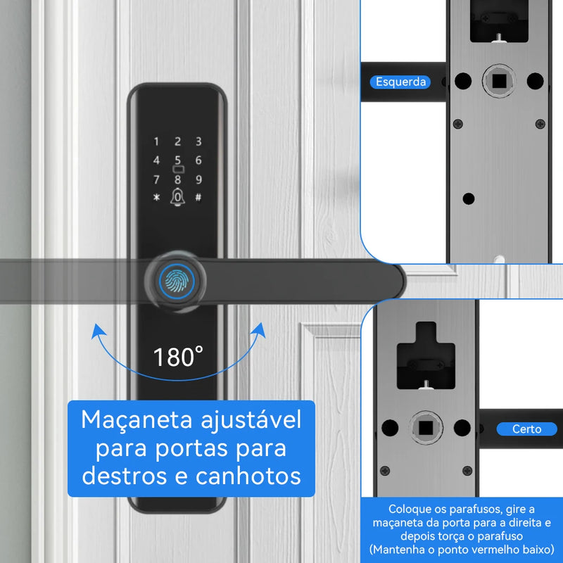 Fechadura Inteligente Tuya WiFi- fechadura de casa com impressão digital senha